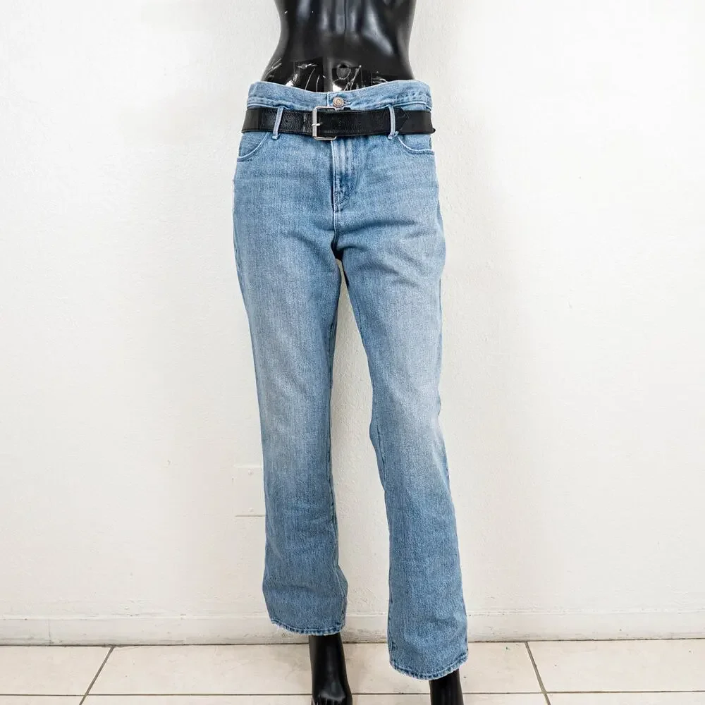 RtA Dexter Belted High Rise Straight Leg Boyfriend Jeans size Medium
